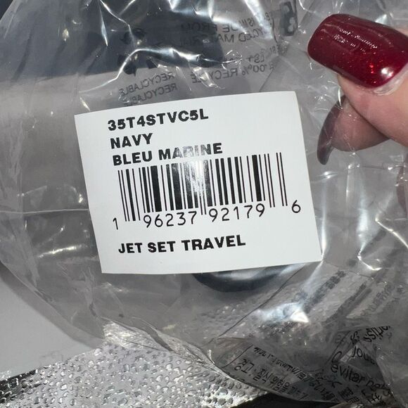 Michael Kors Jet Set Travel Navy Marine Blue with Silver Hardware - Picture 9 of 13